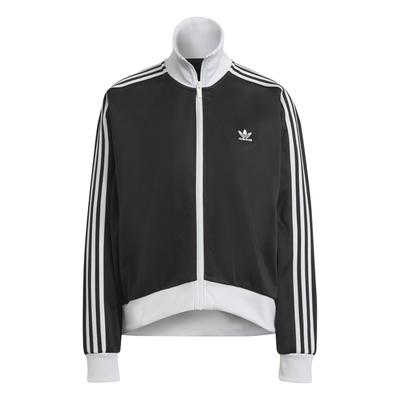 Originals Adicolor Chaqueta de Manga Larga con Bloques de Color de Tres Rayas Ajuste Holgado Cuello Alto para Mujer Chaquetas Negra IK0430