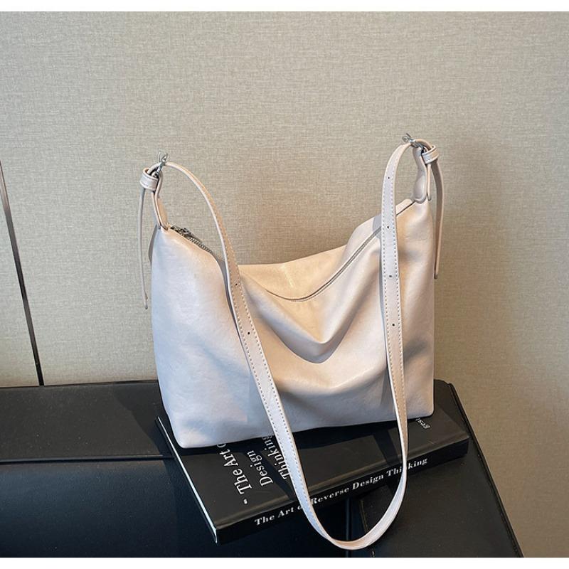Popular Casual Soft Leather Commuter Shoulder Bag Women's New Large-capacity Fashion Messenger Tote Bag