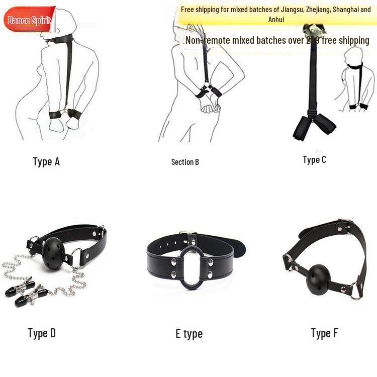 Set Alternativ de Bondage pentru Cupluri: Cătușe, Cleme pentru mameloane, Restricții pentru gât, Coliere, Călușuri, Cătușe inverse