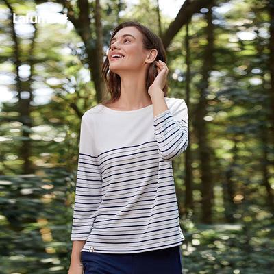 Women's Quick-Dry 3/4 Sleeve Striped T-Shirt