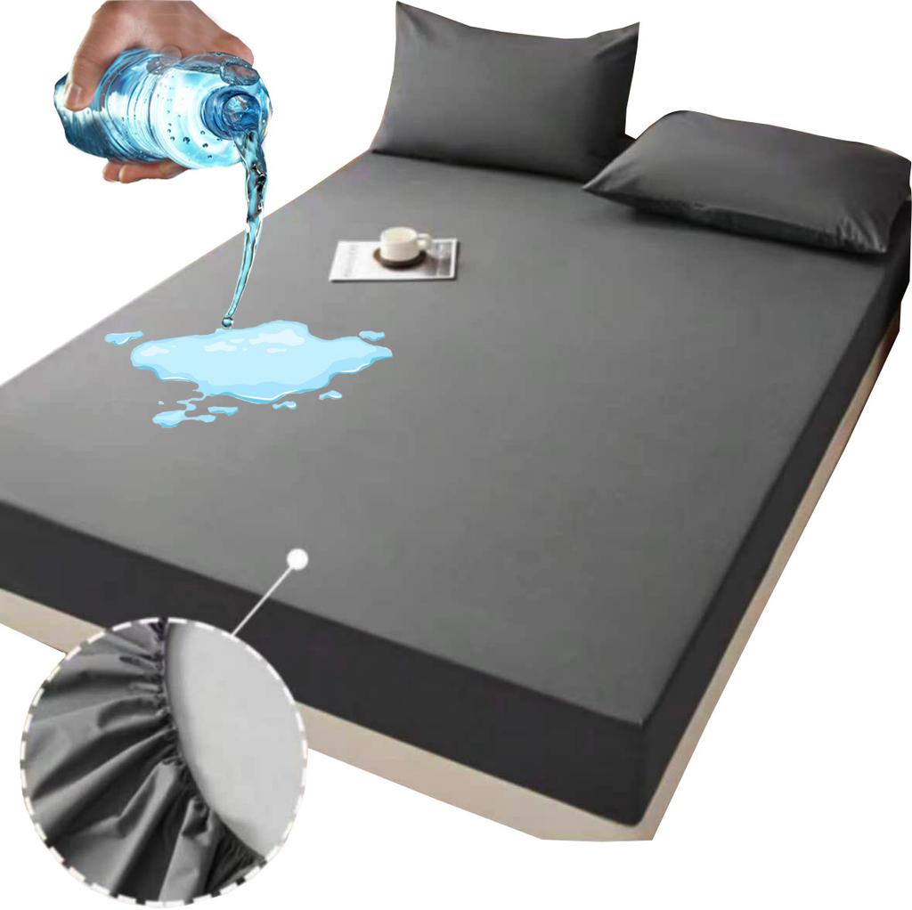 Waterproof fitted sheet, cotton, 140x200 cm, waterproof, white