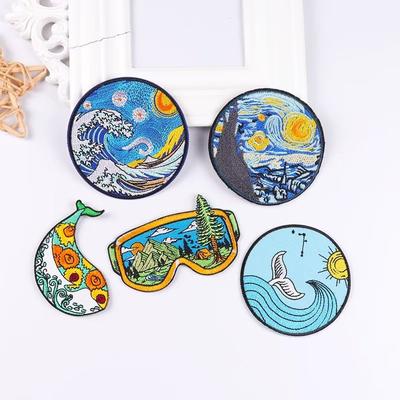 5 Pcs/pack  Fusible Embroidery Patch Iron On Patches For Clothing Thermoadhesive Patches For Jackets Jeans Backpack Ironable Sewing Patch