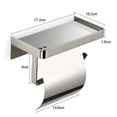 304 Stainless Steel Toilet Paper Holder with Phone Shelf