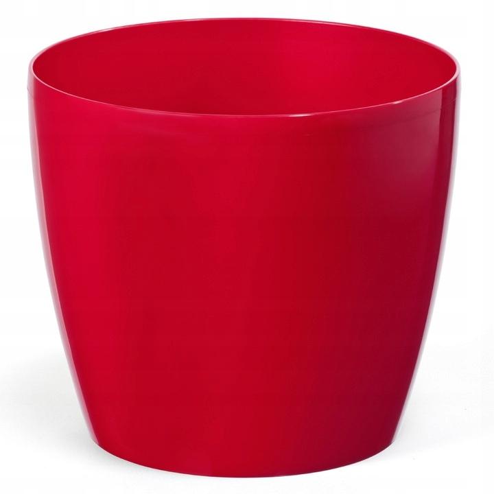 Vaso da fiori con coperchio in plastica, rosso, 13,5 cm, Magnolia
