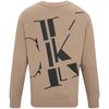 Calvin Klein Letter Split Print Cotton Crew Neck Sweatshirt Men Sweatshirt Brown J323239
