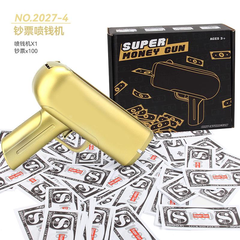 Big Power Electric Gold Edition Spray Money Gun Moneygun Dollar Gun Spray Money Gun Shoot Money Banknote Gun Toy Gun