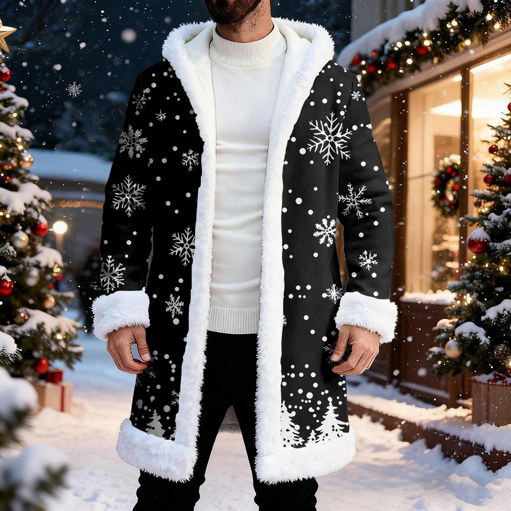 Erkek Günlük Noel Baskılı Ceket
