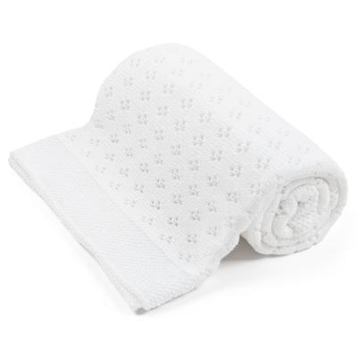 Bamboo Blanket Openwork Bianchi, 100x80 Cm, Snow White