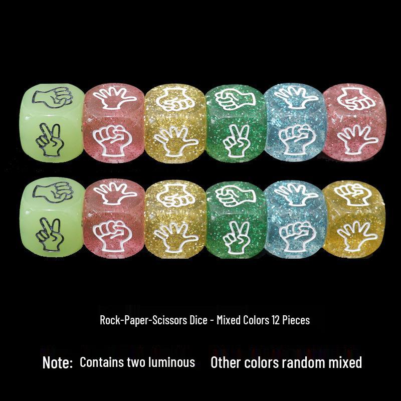 20mm Kristall Stein Schere Papier Würfel - Lustiges Ratespiel Spielzeug für KTV und Bar