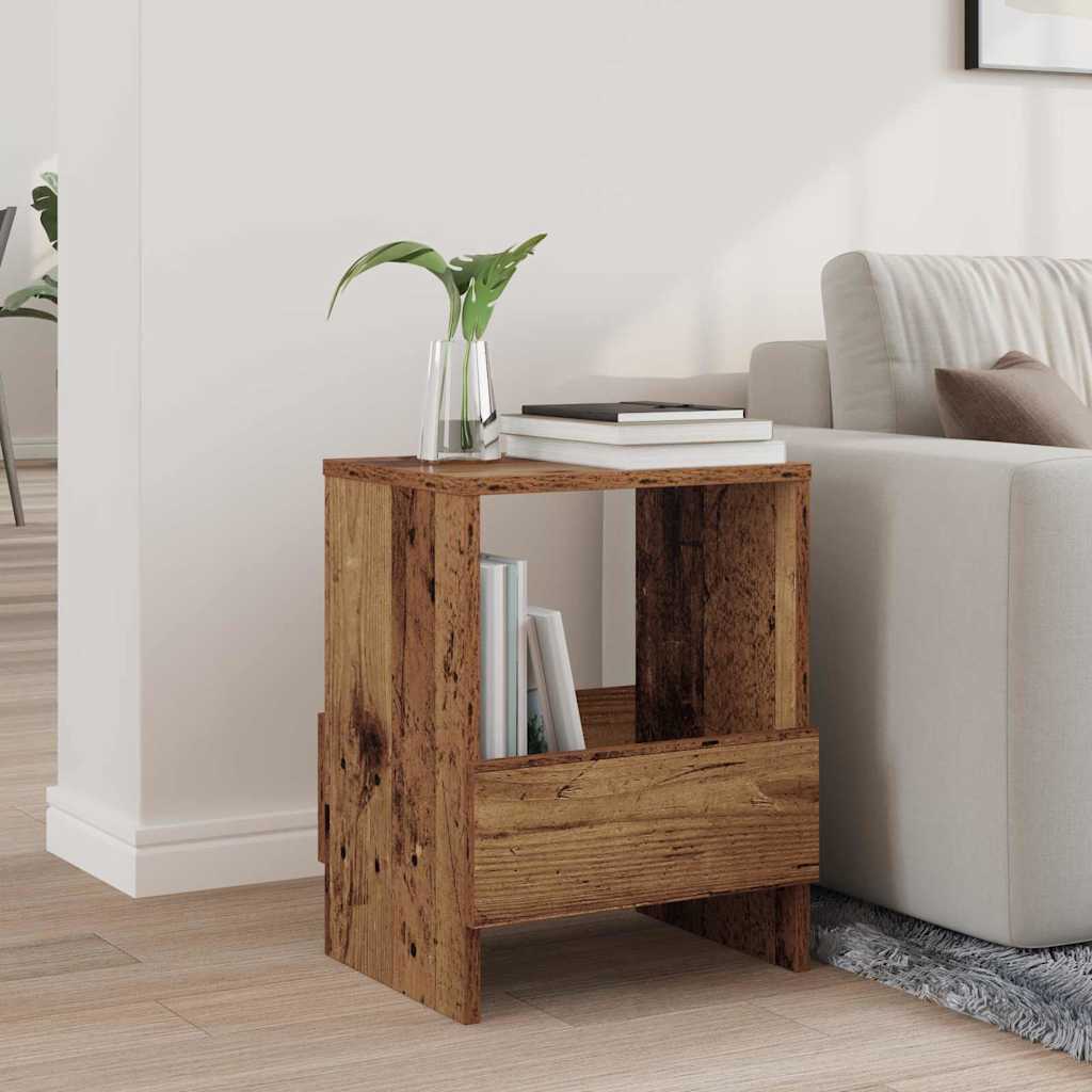 Magazine Shelf Reclaimed Wood 35 x 30 x 45 cm