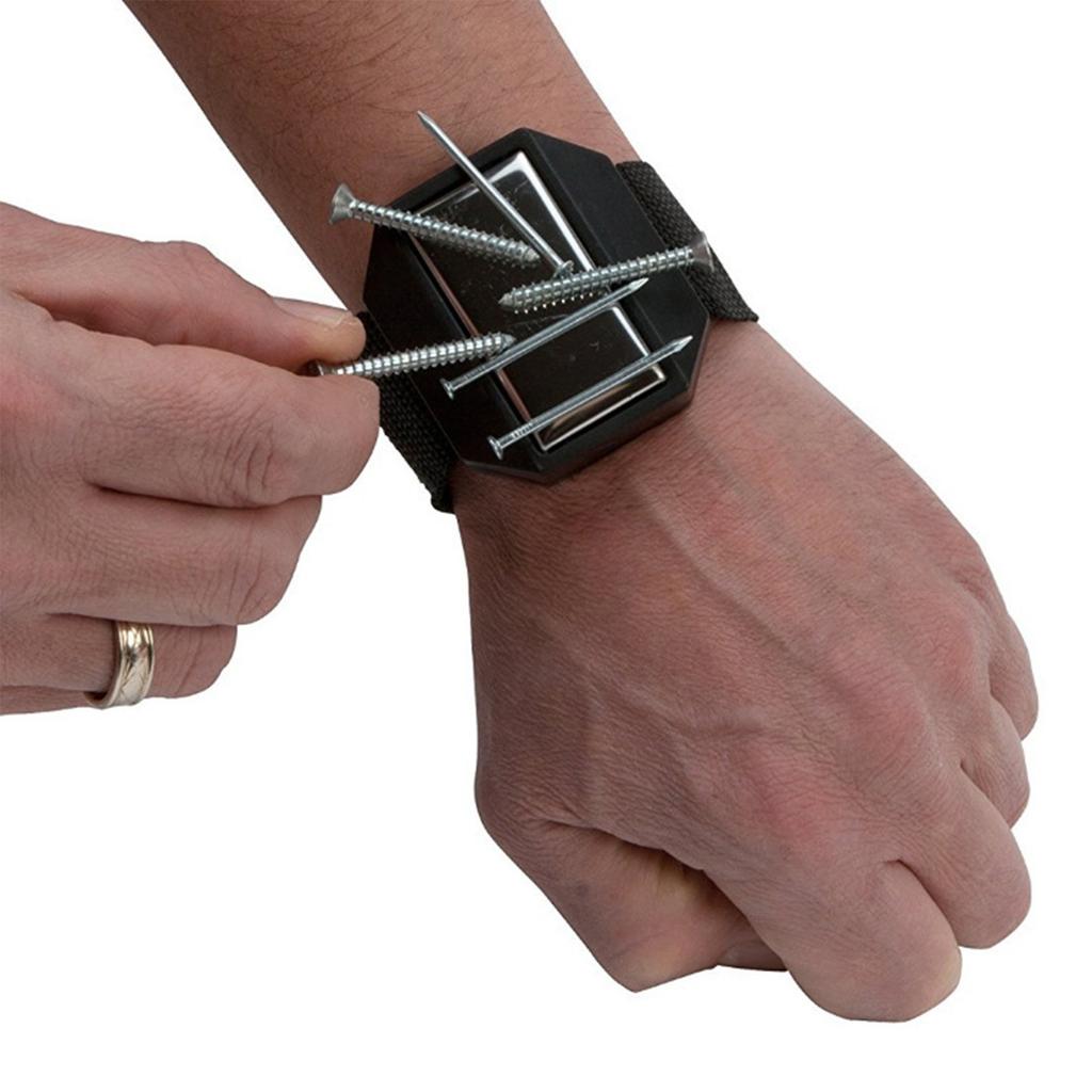Porta attrezzi magnetico da polso per viti, dadi e punte da trapano con cinturino regolabile per un facile utilizzo in officine