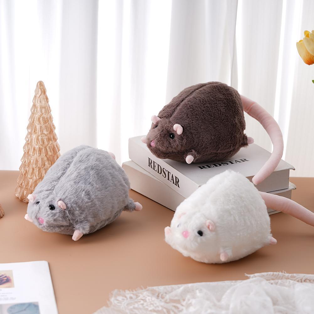 Cute 35cm Mouse Doll Plush Flower Branch Rat Doll Cartoon Soft Animal Figure Kids Gift Birthday Plush Animal