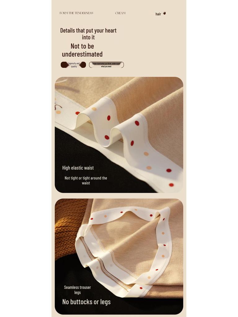 2025 Autumn/Winter Brushed Pure Cotton Mid-Waist Warmth Retention Girls' Briefs with Antibacterial Crotch