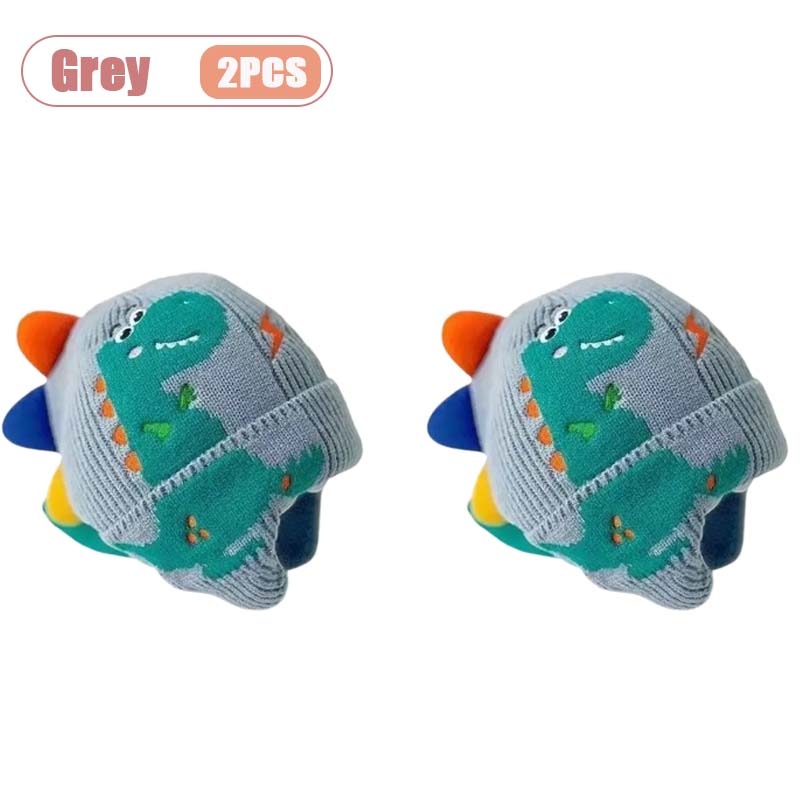 1-4 STÜCKE Warme Winddichte Dinosaurier Strickmütze mit Ohrenschutz Weiches Garn Herbst Winter Kopfbedeckung Modeaccessoire für Kinder