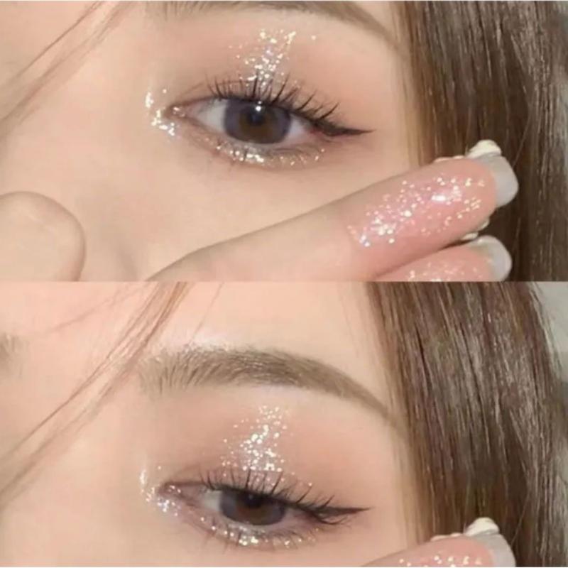Sombra de olhos com glitter pigmentado frito de 4 cores, purê de batata, lantejoulas, luz de contas, à prova d'água, cosmético para os olhos, unicórnio