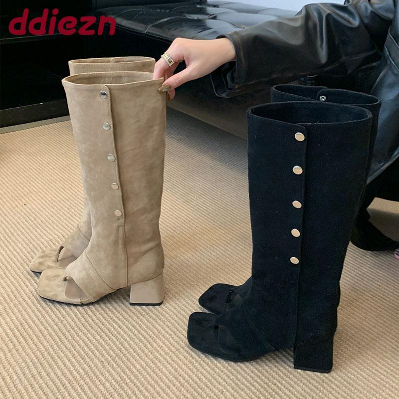 Fashion Fashion Women Knee High Boots Shoes With Heels Footwear Open Toe Ladies Gladiator Sandals Booties Female Flip Flops Pumps New