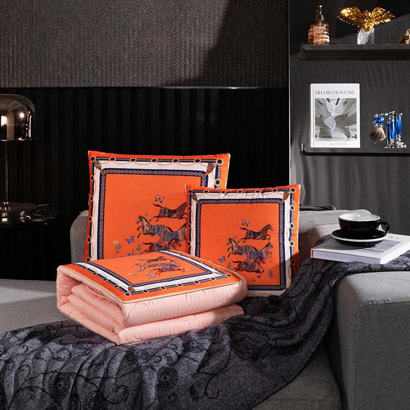 Chinese Style Pillow Quilt Dual-use Car Office Blanket High Quality Cotton Portable Foldable Quilt