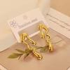 European American Trendy Cross-Border Punk Cold Wind Stainless Steel Earrings Geometric Irregular Drop Fashion Jewelry