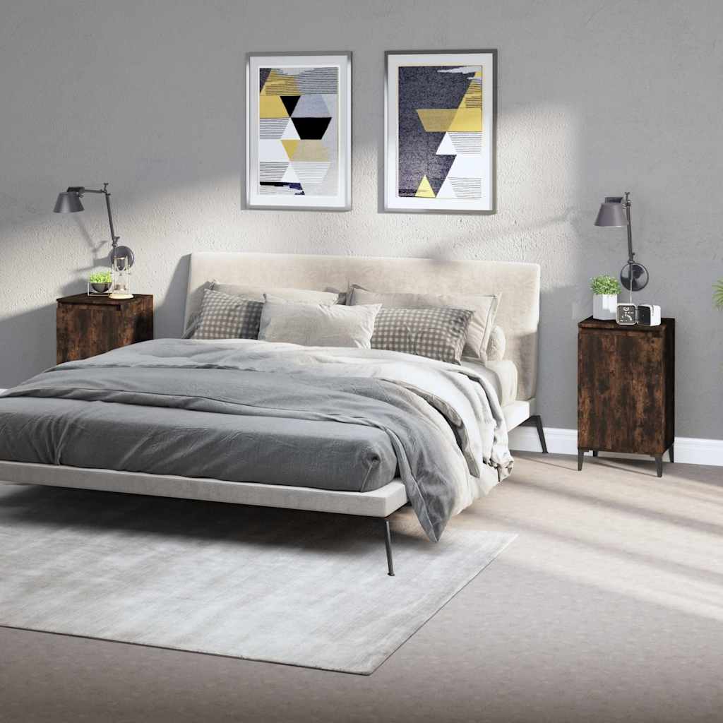 Nightstands (2 pcs) Smoked Oak 40 x 35 x 70 cm engineered wood
