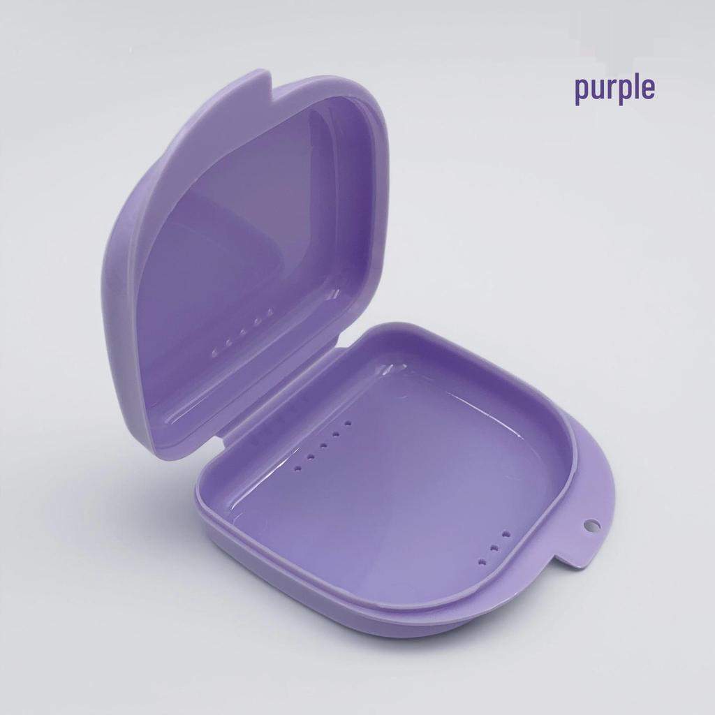 Double-Sided Dental Retainer & Denture Storage Box with Holes, Portable & Invisible Braces Holder
