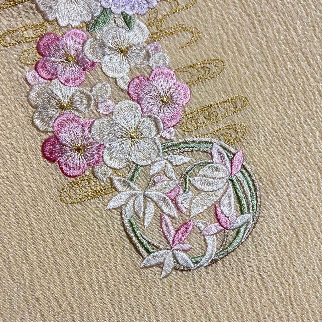 Used Final Price Reduction - Limited to 20 items - New - Made in Japan - Silk Chirimen Fabric - Embroidered Obi-age (sash accessory) - 995