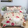 Red Christmas King Queen Duvet Cover Cartoon Santa Claus Bedding Set for Kid Boy Girl Happy Holiday 2/3pcs Polyester Quilt Cover