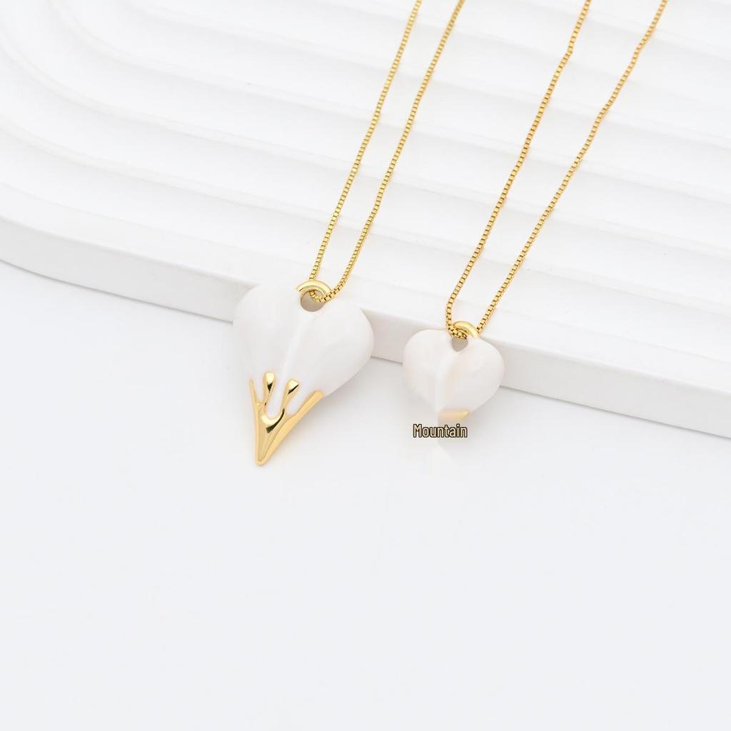 Xiyin 3D Drip Oil Heart Pendant Necklace Jewelry Accessories