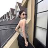 American Sexy Spice Girl Neck Sling Vest Women's Summer New Waist Design Halter Strap Sleeveless Top