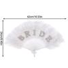 Elegant Bride Pearl Feather Fan Hand Held Bridal Wedding Decoration Folding Fan Single Women Party Supplies Photography Prop