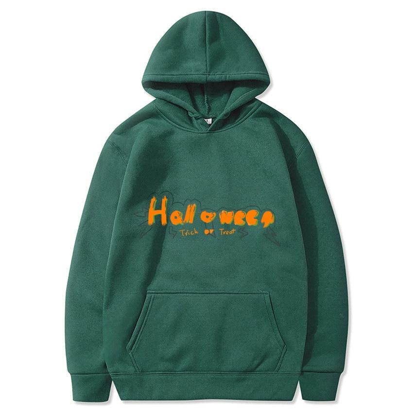 2025 Otoño_Invierno Carta De Halloween Sudadera Con Capucha Estampada Personalizada Sudadera Cálida De Moda Para Hombres Ropa