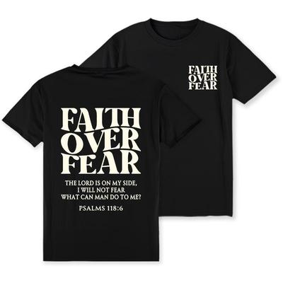 Faith Over Fear Christian T-Shirt - Jesus Graphic Classic Cotton Tee