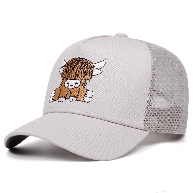 

Cute Yak 3D printing women men outdoors baseball cap Summer shading breathability Hip hop mesh cap trucker hat 55-59cm