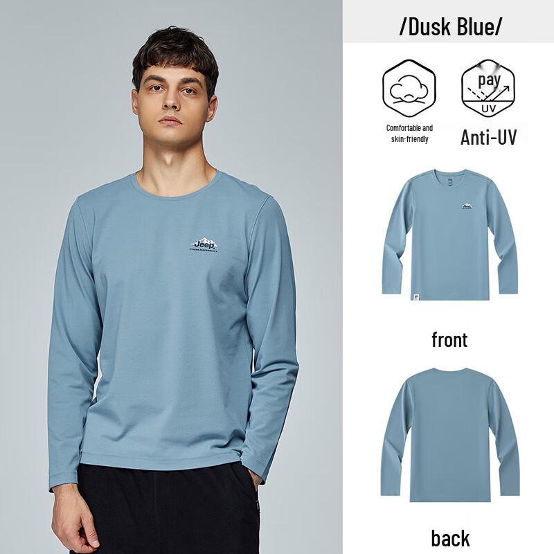Jeep Men's Casual Long Sleeve Round Neck T-Shirt