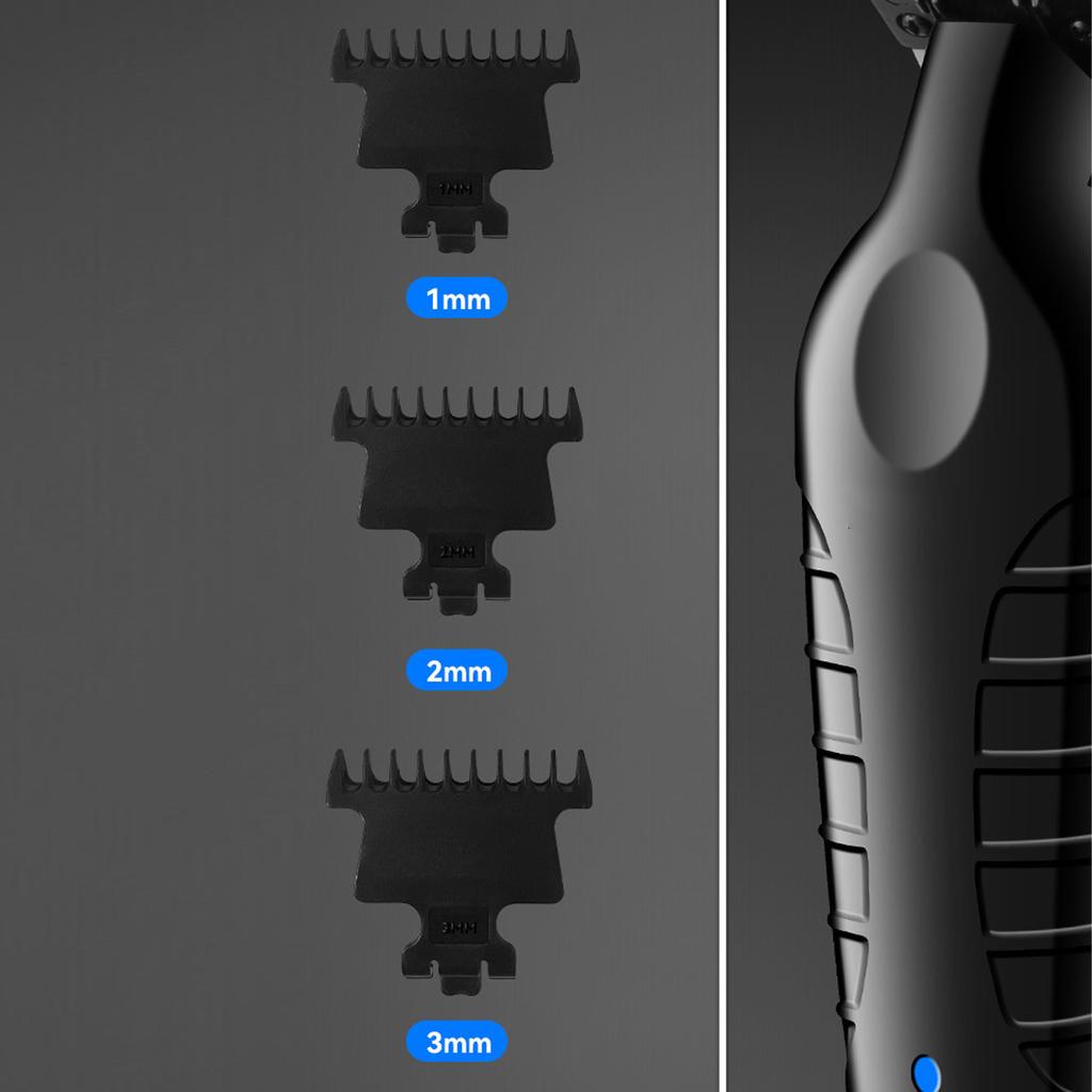 Electric Hair Clipper Incisive Cutting USB Rechargeable Hair Grooming Trimmer with 3 Guide Combs for Men Use