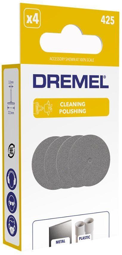 Lot de 4 disques émeri DREMEL 425 pour polissage Ø 22,5mm