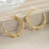 Modern Gold Color Bead Hoop Earrings for Women Luxury Wedding Party Fashion Metal Accessories Statement Daily Jewelry