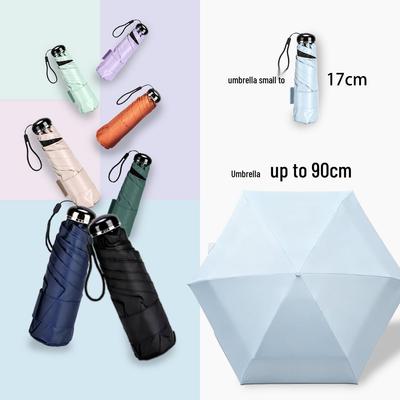 Mini Ultralight Compact Five-Fold Sun & Rain Umbrella – Portable Sunshade and UV Protection Capsule.