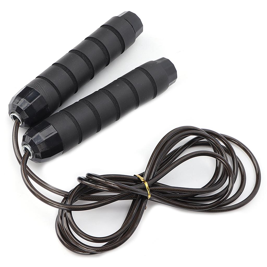 Rychlé švihadlo Protiskluzová rukojeť Nastavitelná délka Zesílené fitness švihadlo Černé