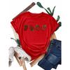 Women's Casual Short Sleeve with Red Strawberry Print Round Neck Breathable Cute T Shirts Harajuku Short Sleeve Casual