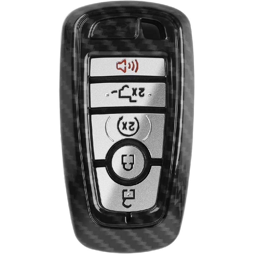 Hoolcar Key Fob Cover Case Key Holder Shell Remote Control Smart Key Fob Protector Compatible with 2018-2024 Ford F150 Explorer, 2021-2024 Ford