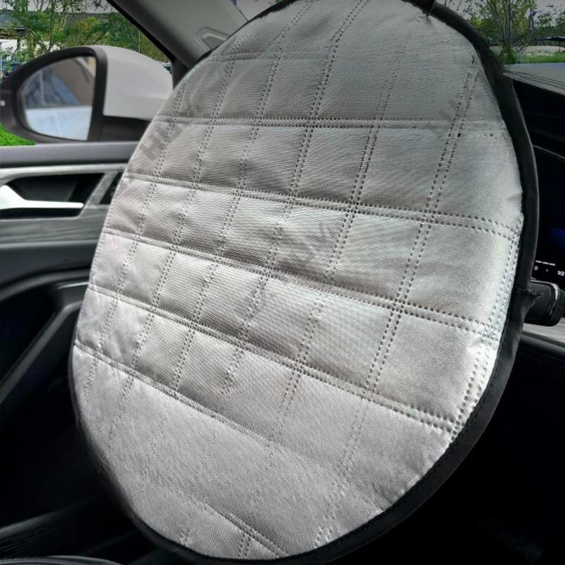 Car Steering Wheel Sun Shade Cover UV-Blocking Steering Sun Protection Cover 42CM Universal Sun Visor Protector Prevent Aging