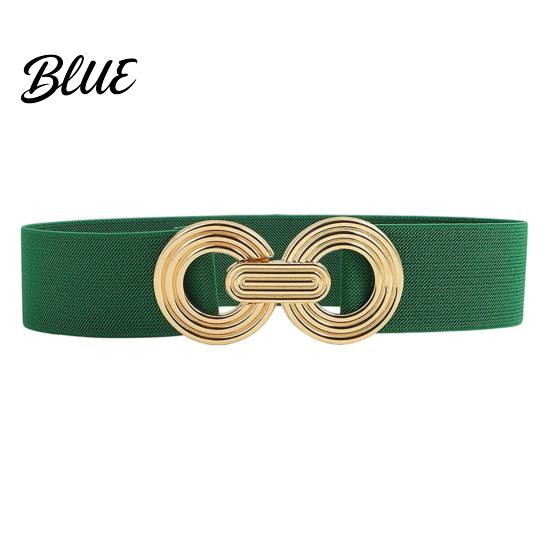 Wide Elastic Waist Belt 75cm Women's Belt, Stretch Fashionable with Slimming for Daily Commute Geometric Metal Buckle, Dress Corset Accessory