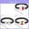 Pulsera elástica de cuentas con bandera de país asiático única Hecha a mano Material mixto Unisex