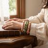 Chinese Style Vintage Cloisonne Bangle Traditional Glazed Bangle Women's Hand Bracelet  Girls