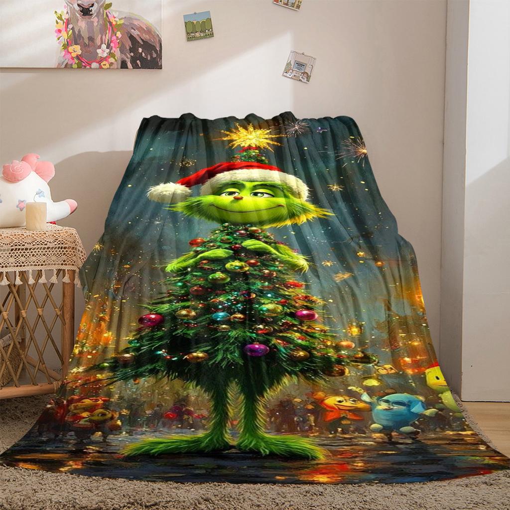 Christmas Gift Comedy Movie How the Grinch Stole Christmas blanket home warming, four season bed decoration sofa cover flannel throwing blanket K18