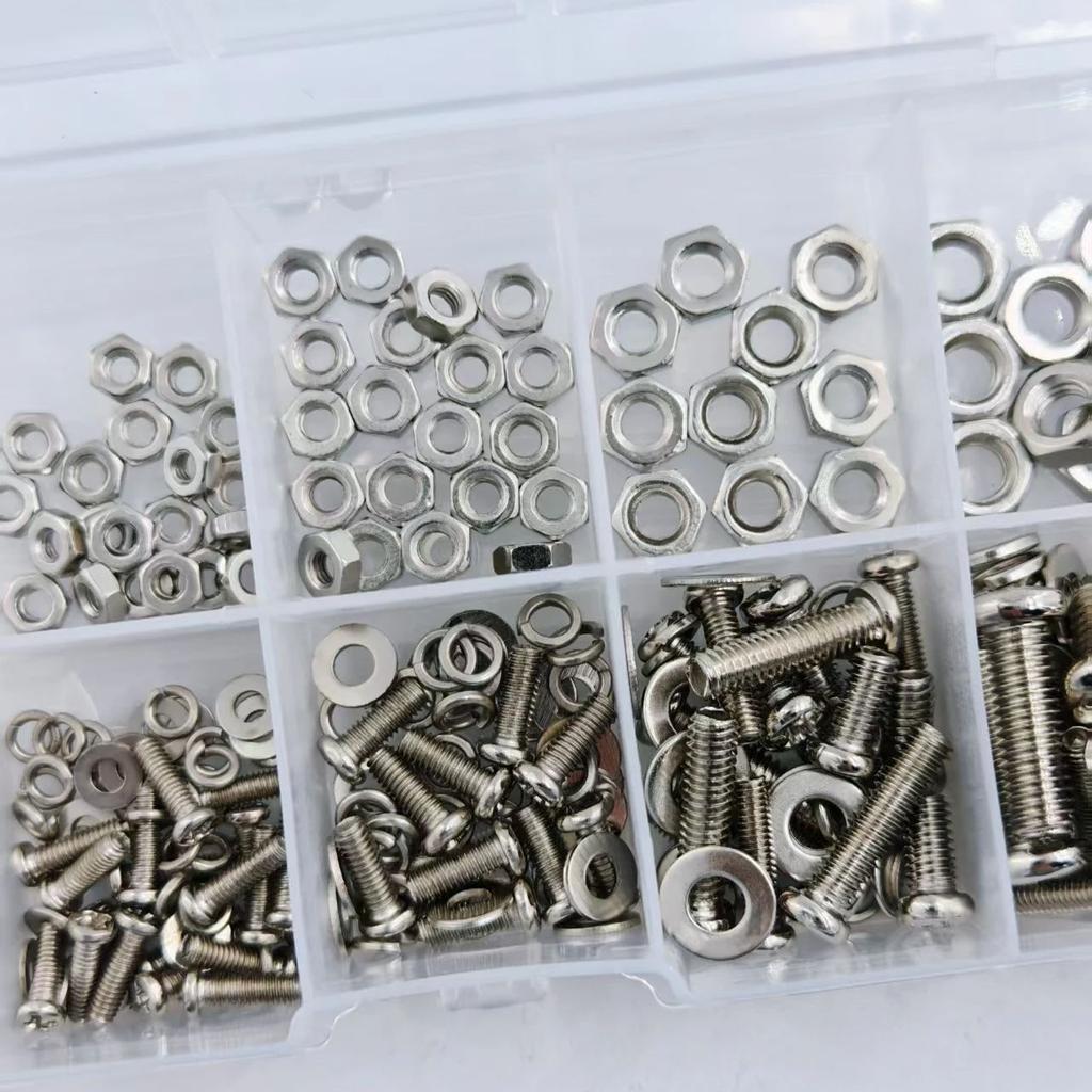 Hex Nuts and Bolt Set - 320 Pieces Durable M2 - M5 Metric Size Universal Hardware Kit for DIY Projects and Repairs