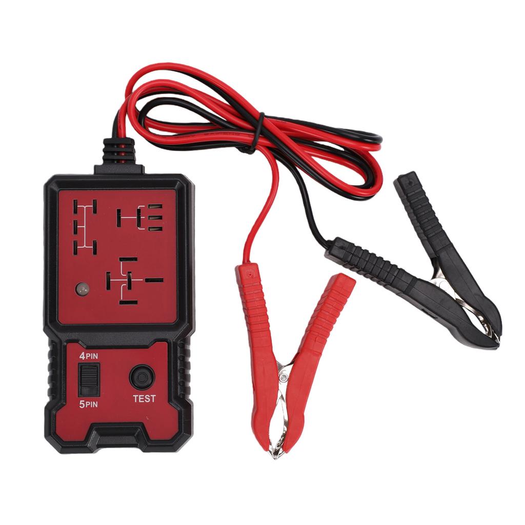 Automotive Relay Tester 4 Pin 5 Pin Universal Car Relay Tester Diagnostic Tool with Battery Clips for Repair