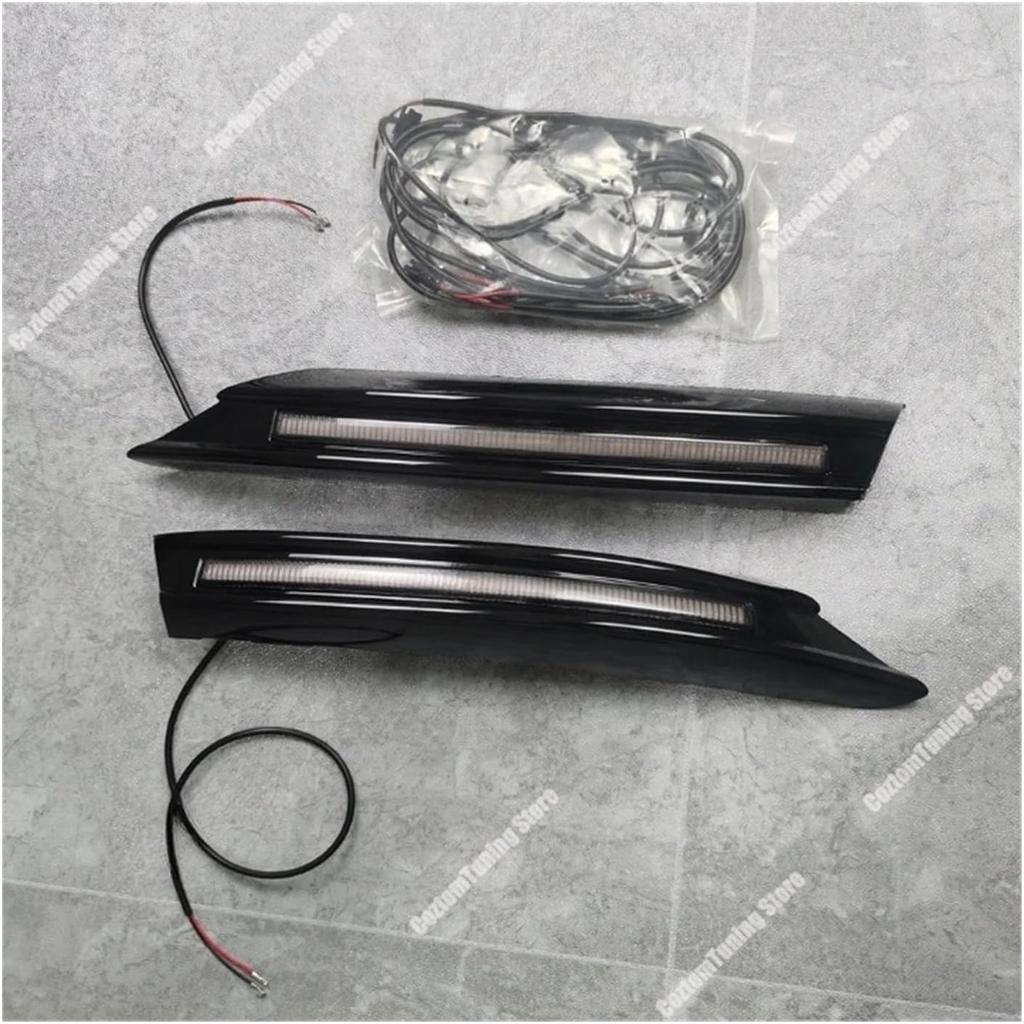 Compatible With Mercedes W206 B Style Front Inserts With LED Locating Light C Class C200 C300e C400e C43 2021-2023 Foglamp Grille LED Trim