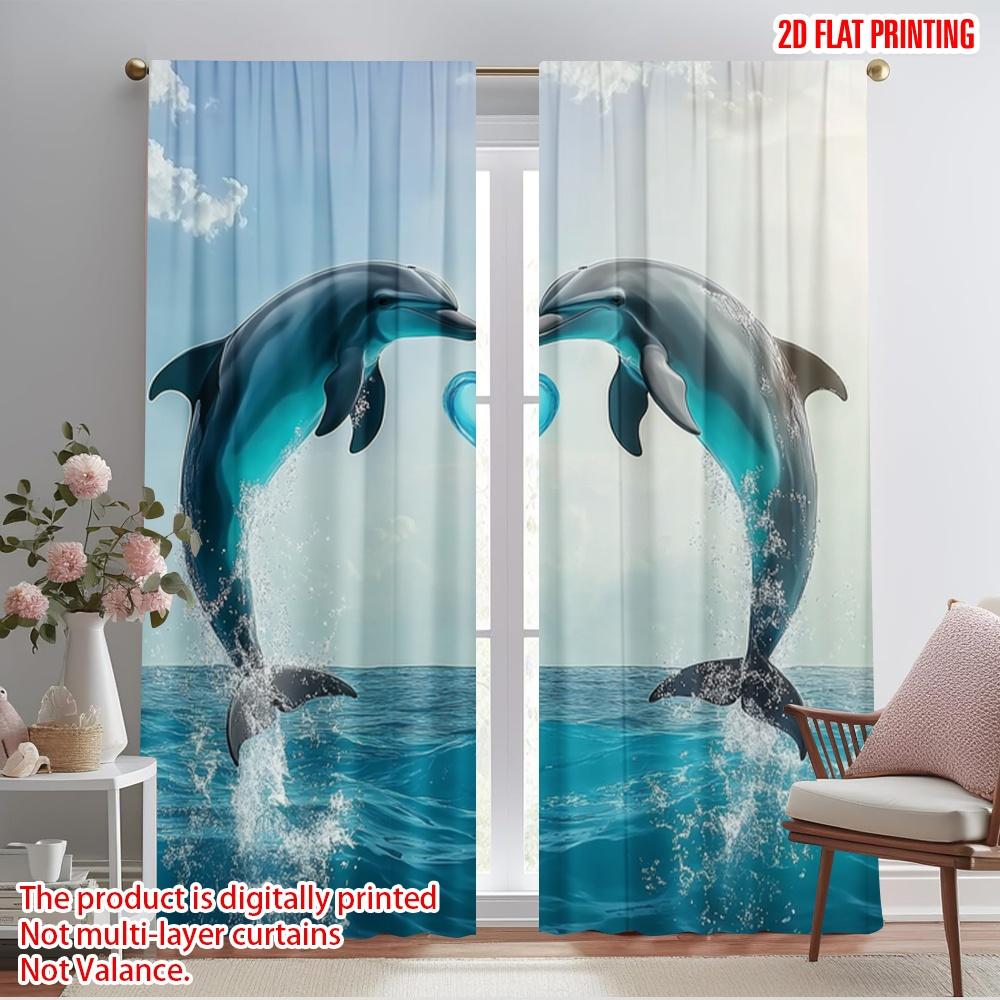 

2pcs,2D plane printing Curtains OceanLove Polyester Easy Install (without rod) Gifts for Living Room, Bedroom, Kitchen & 52.50×116.00 CM 2pcs