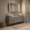 Bathroom Furniture Set 4 Pcs Grey Sonoma Engineered Wood and Glass